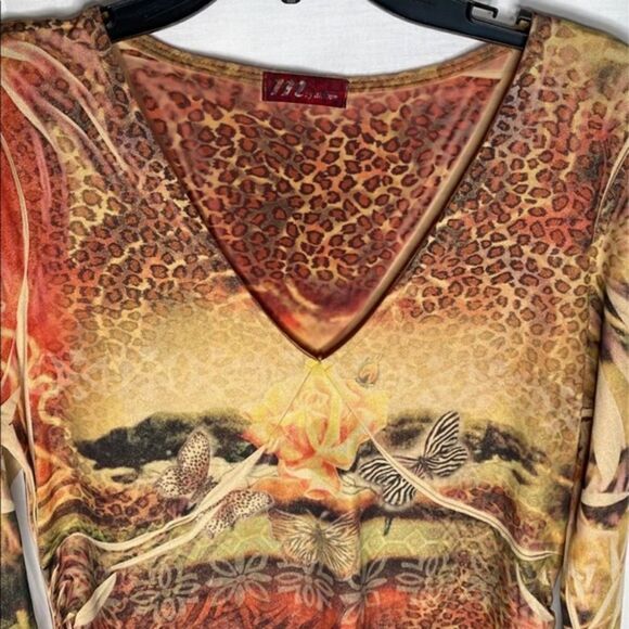 M by Amour Animal Print Blouse - Picture 4 of 4